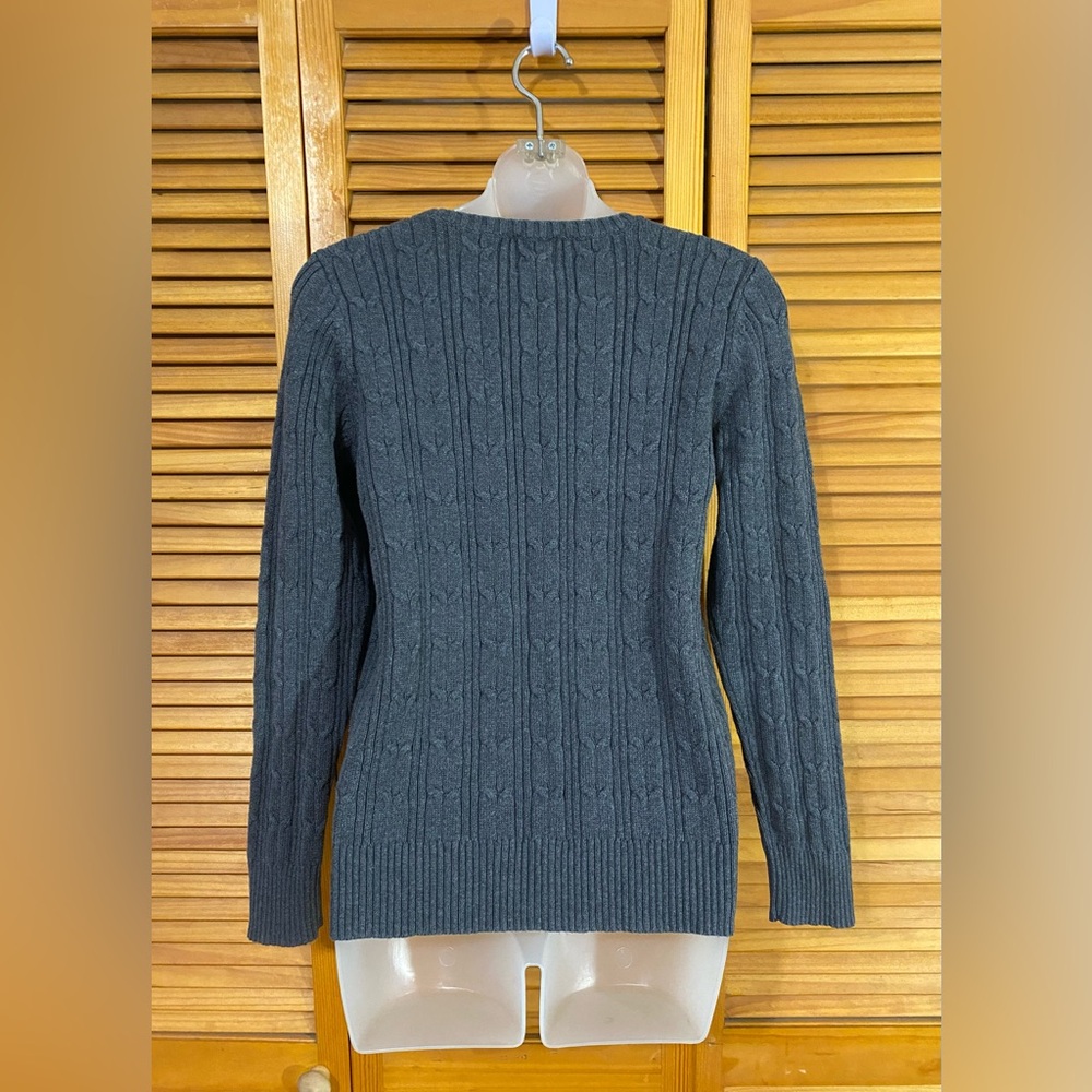 St. John’s Bay: Gray, cable-knit sweater - Picture 2 of 10